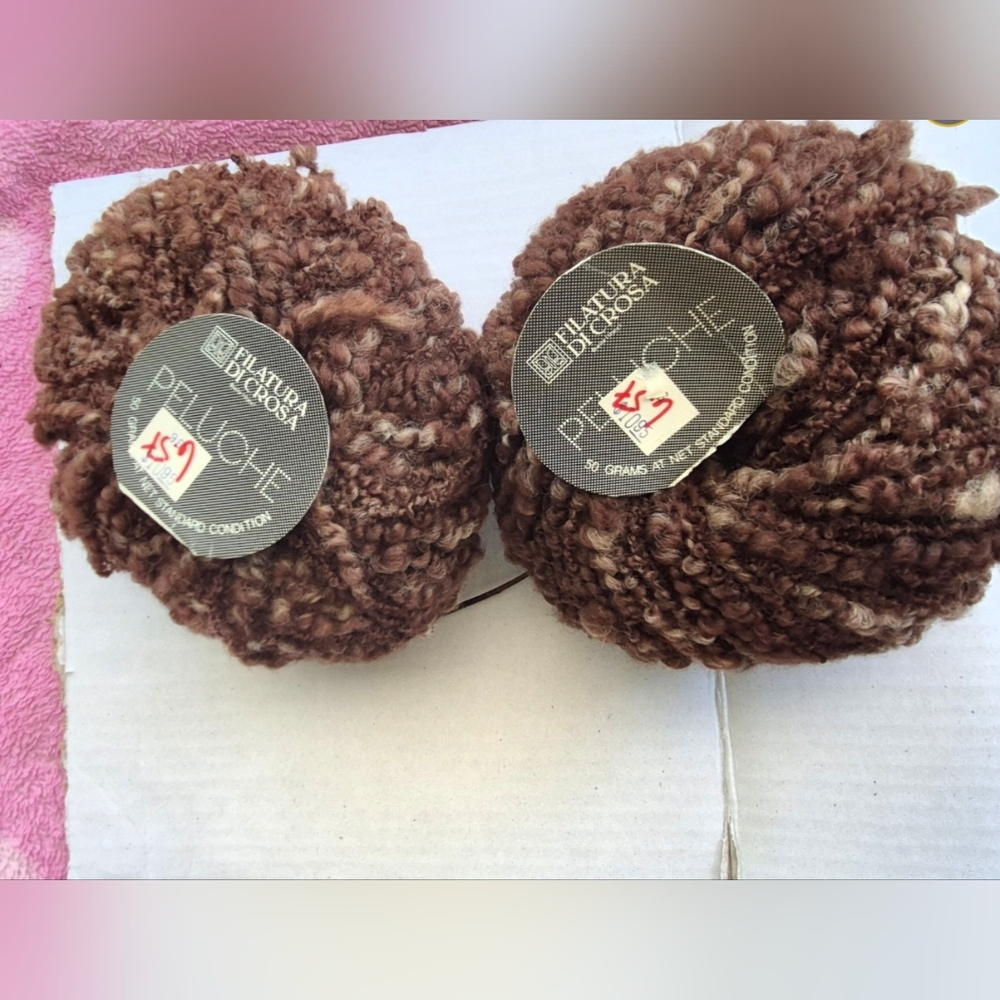 FilaturaDi Crosa  Wool Yarn Peluche- Brown